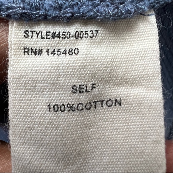 Mo Vint cropped open collar loose fit  top size Small blue. - Picture 7 of 10